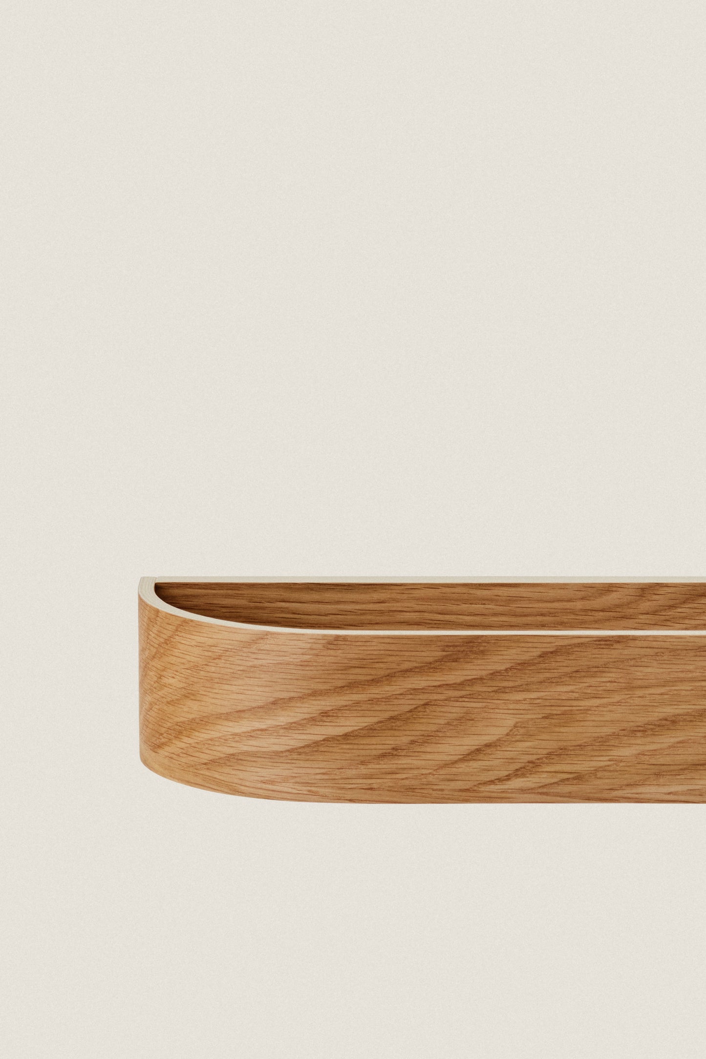 LIGHT BEIGE NINA WOOD AND GLASS SHELF 50