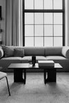 T O DARK STAINED OAK COFFEE TABLE