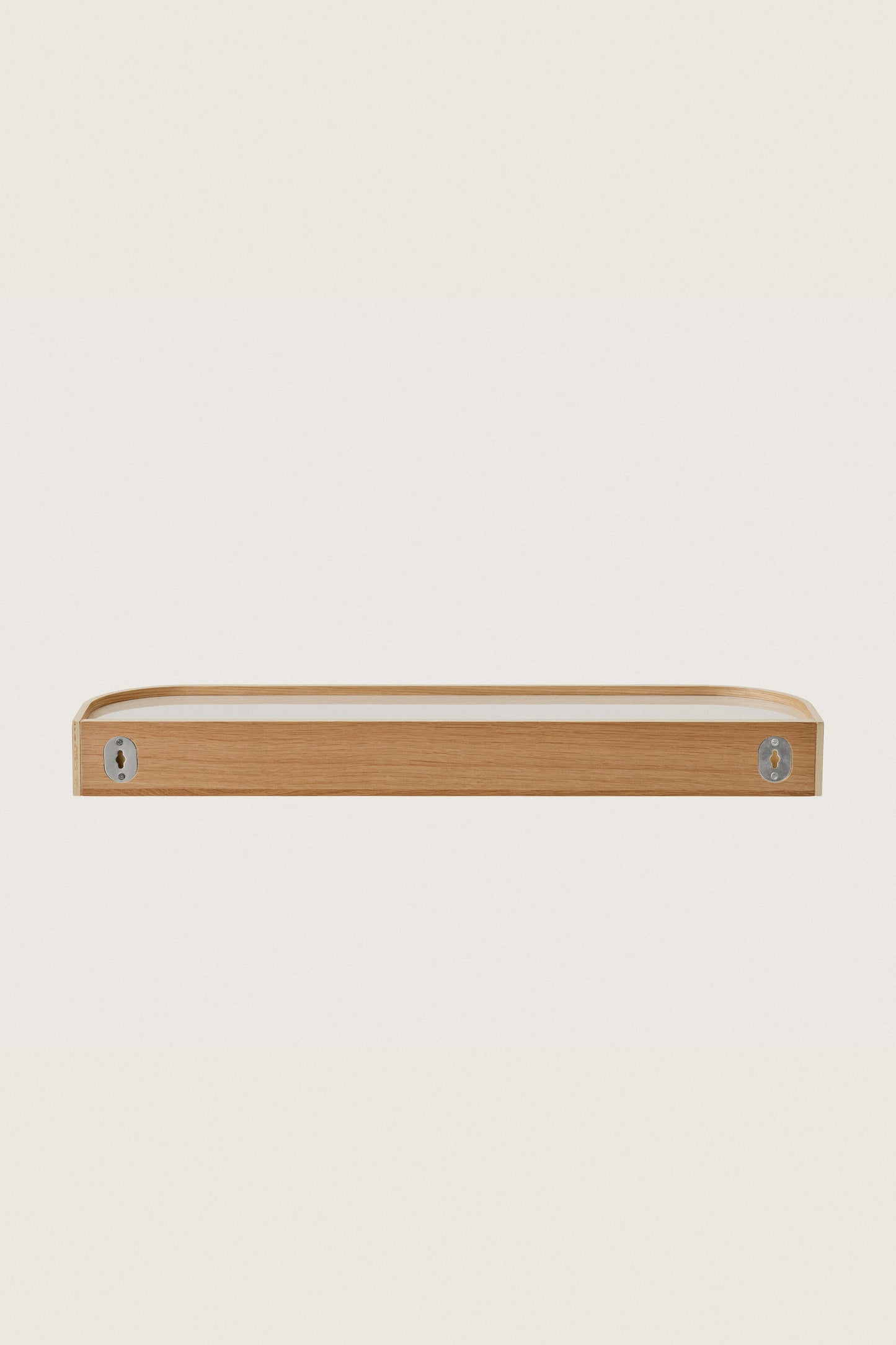 LIGHT BEIGE NINA WOOD AND GLASS SHELF 80