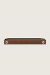 DARK BROWN NINA WOOD AND GLASS SHELF 80