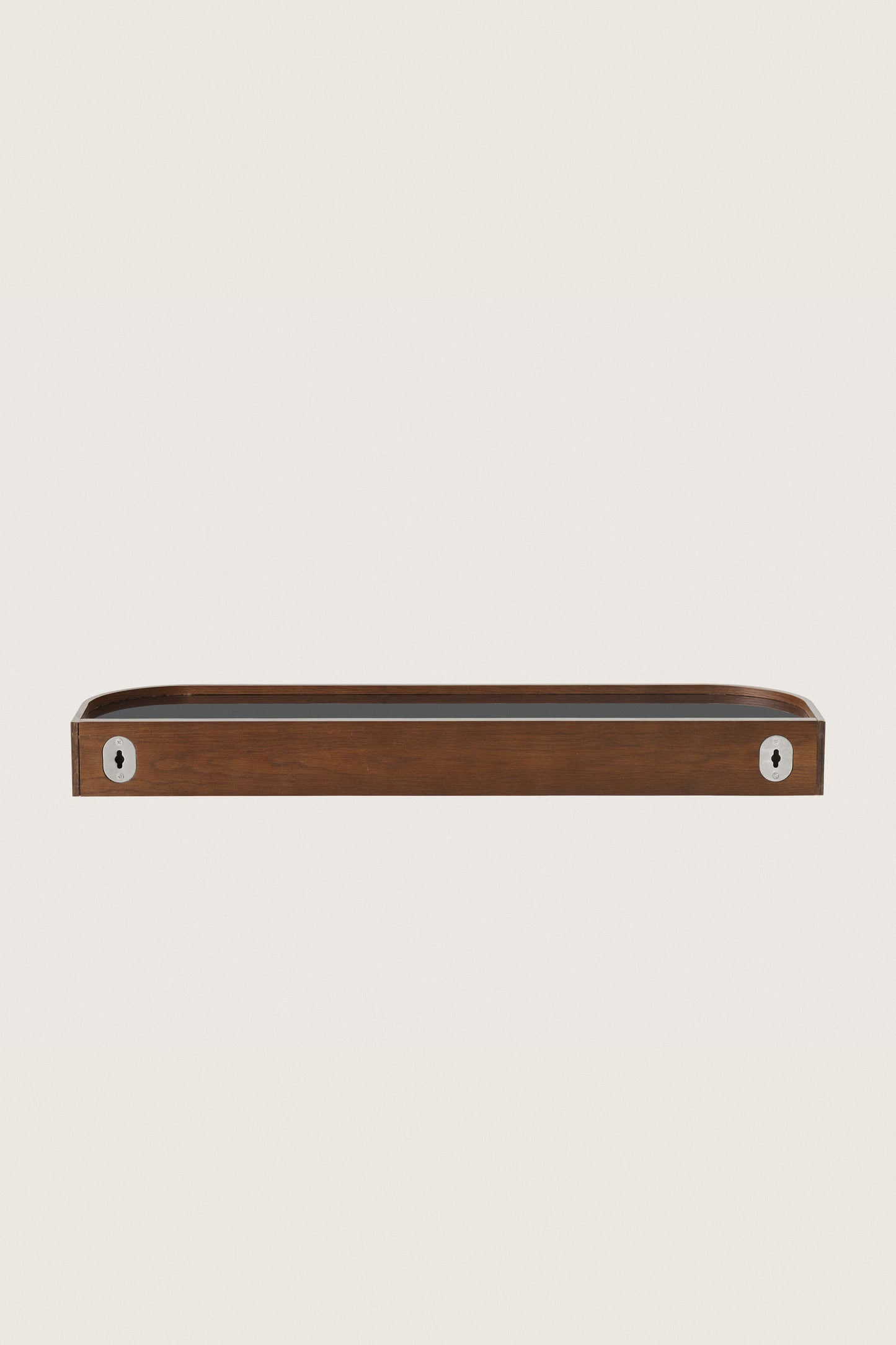 DARK BROWN NINA WOOD AND GLASS SHELF 80
