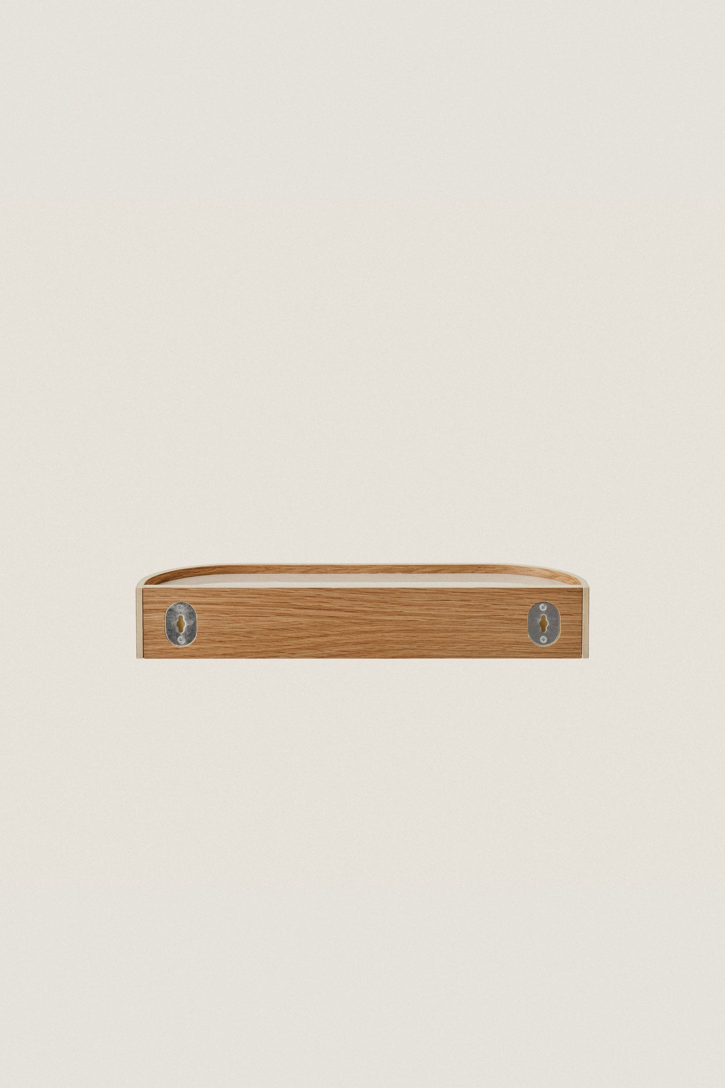 LIGHT BEIGE NINA WOOD AND GLASS SHELF 50