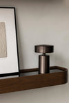 DARK BROWN NINA WOOD AND GLASS SHELF 50