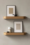 LIGHT BEIGE NINA WOOD AND GLASS SHELF 50