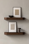DARK BROWN NINA WOOD AND GLASS SHELF 80