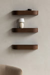 DARK BROWN NINA WOOD AND GLASS SHELF 50