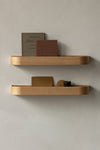 LIGHT BEIGE NINA WOOD AND GLASS SHELF 80