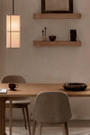 LIGHT BEIGE NINA WOOD AND GLASS SHELF 50