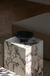 PLINTH TALL CALACATTA SIDE TABLE