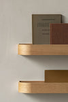 LIGHT BEIGE NINA WOOD AND GLASS SHELF 80