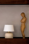 DARK BROWN NINA WOOD AND GLASS SHELF 50